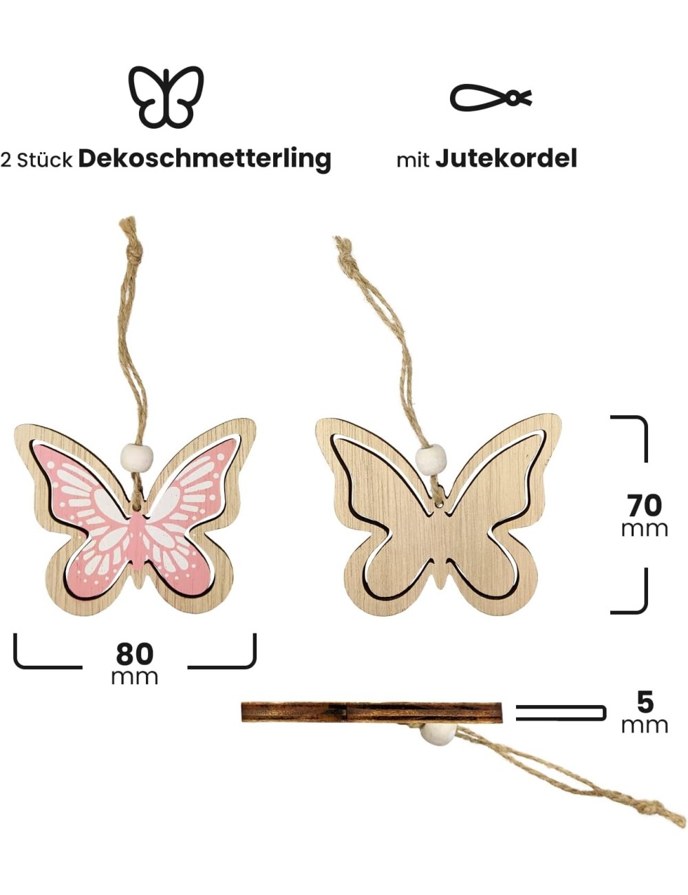 DN* [1x] Dekoracja drewniana Kura zawiesza 9cm brązowa  ()