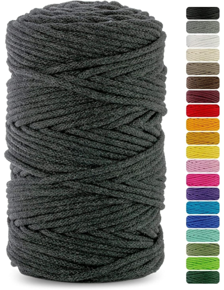 1x Makramee-Garn 100 m Baumwollkordel mit Baumwollkern Bastel-Garn 3mm